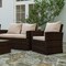 Merrick Lane Atlas 4 Piece Patio Set Contemporary Loveseat, 2 Chair and Coffee Table Set with Back Pillows and Seat Cushions